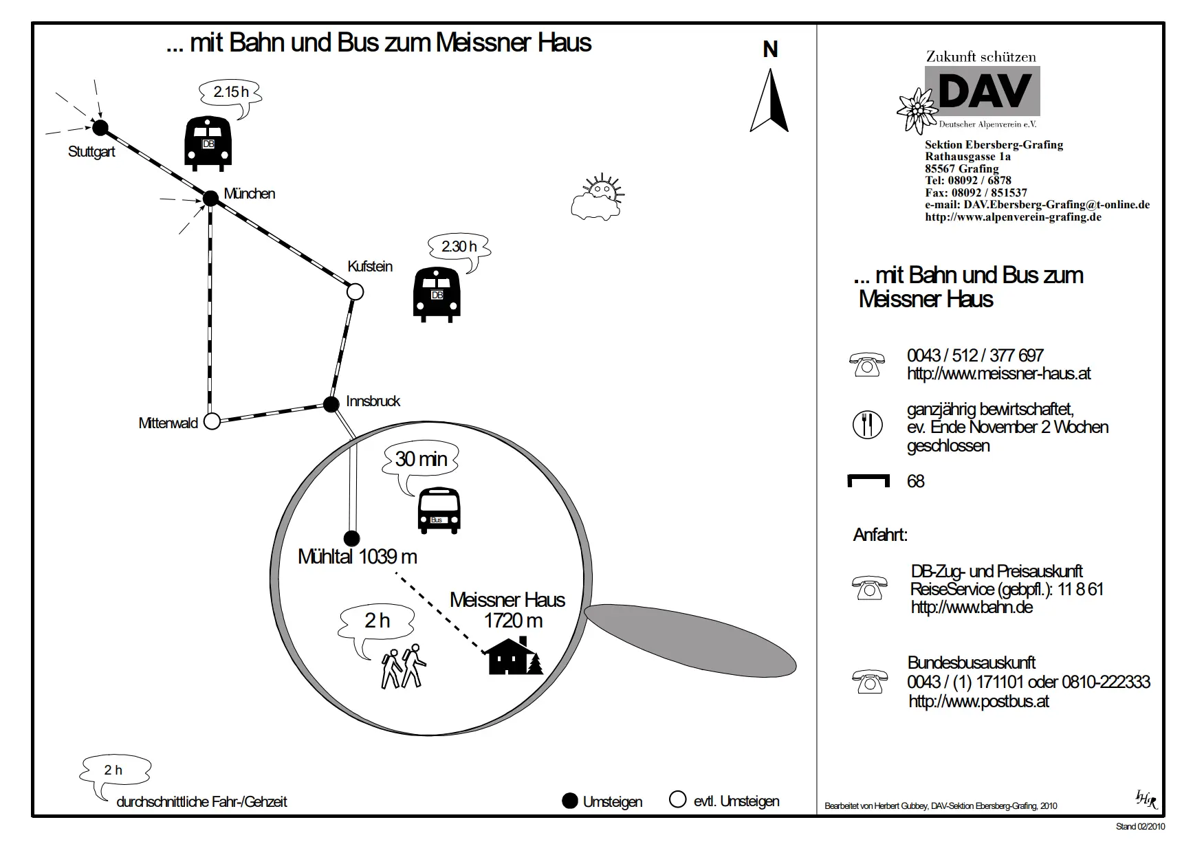 Anfahrtsgrafik zum Meissnerhaus | © DAV Ebersberg